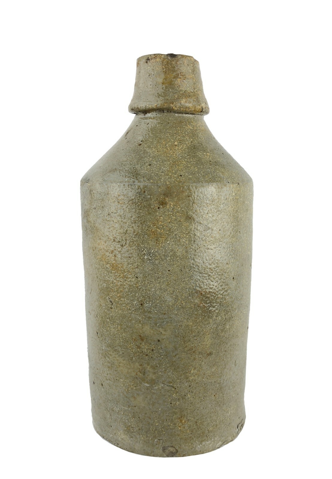 Antique Mid 19th Century Salt Glaze Ceramic Bottle 9″ Tall