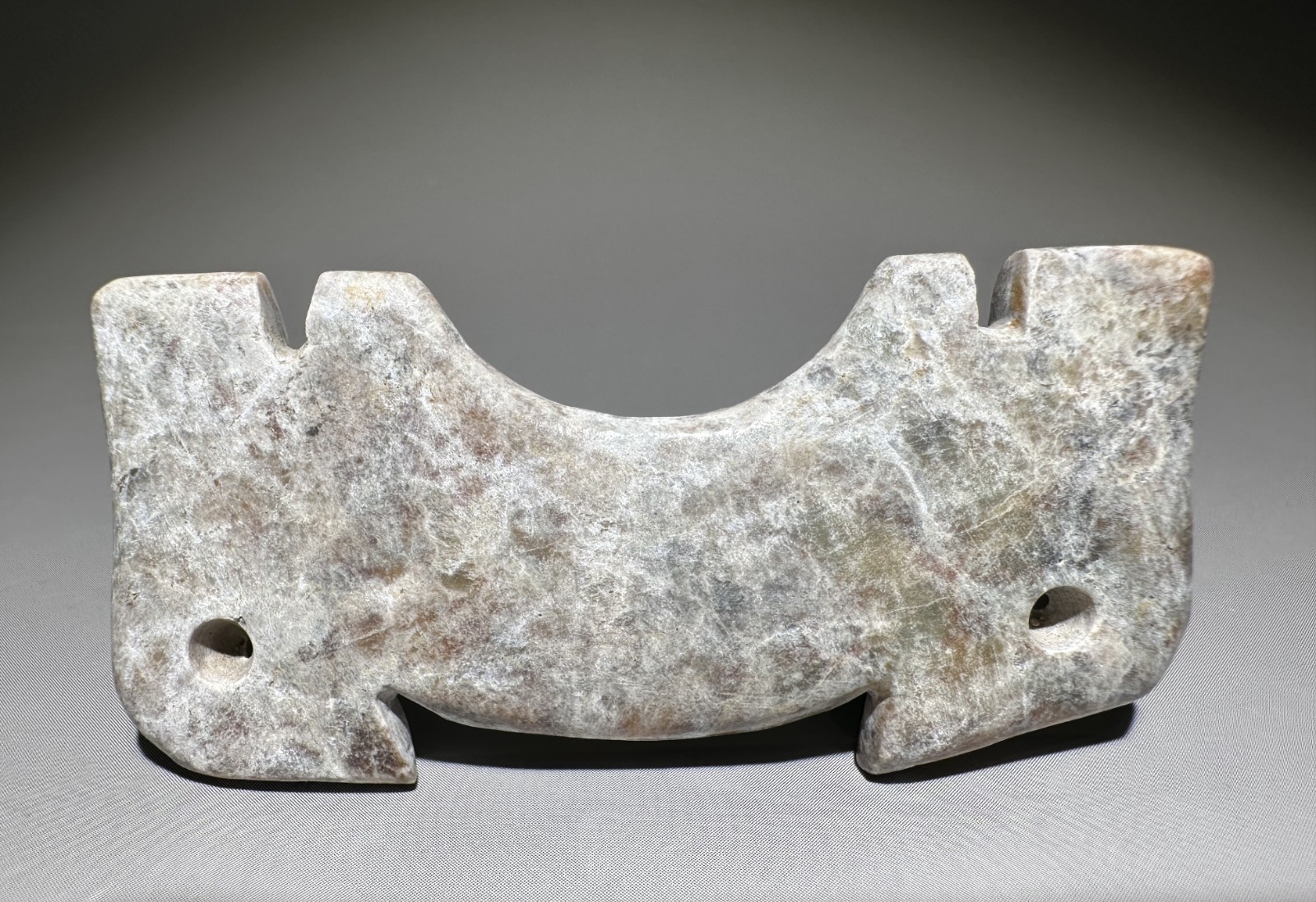 “Liang Zhu” Culture Old Jade Carved Strange Animal Design “Pei” Pendant L 6.6 cm