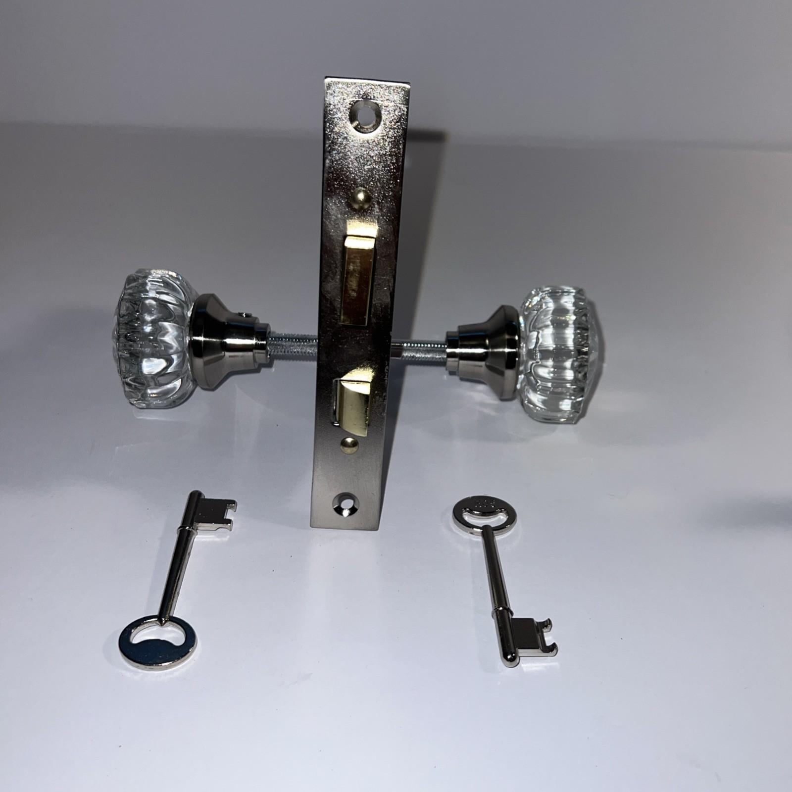 Brushed Nickel Mortise Lock Set Crystal Glass Knob Antique Door Knobs Interior