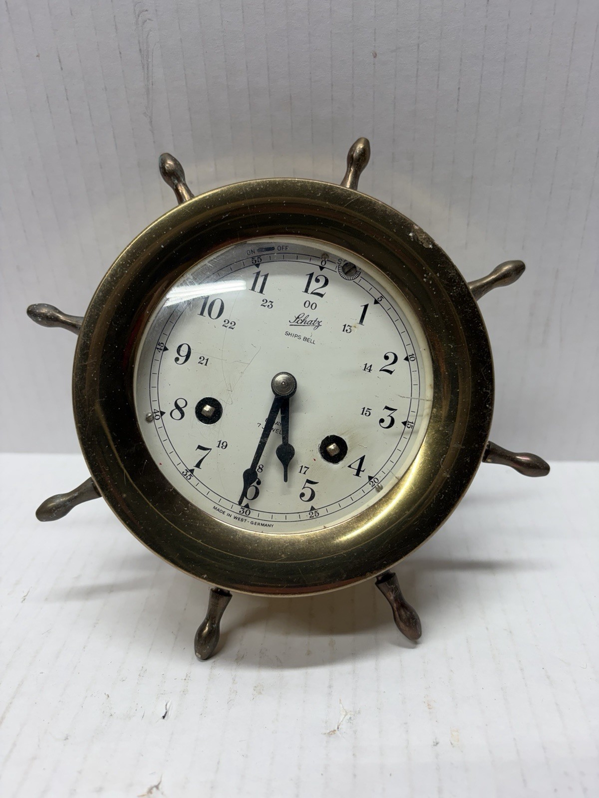 Vintage Schatz ships bell maritime clock Brass Untested