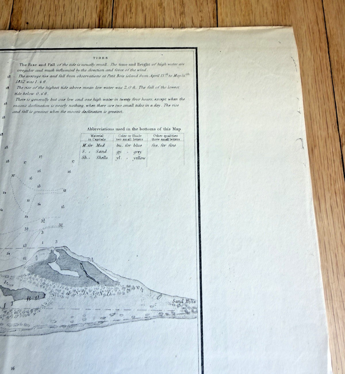 1852 B&W US Coast Survey map/chart Horn Island Pass Mississippi Sound #4