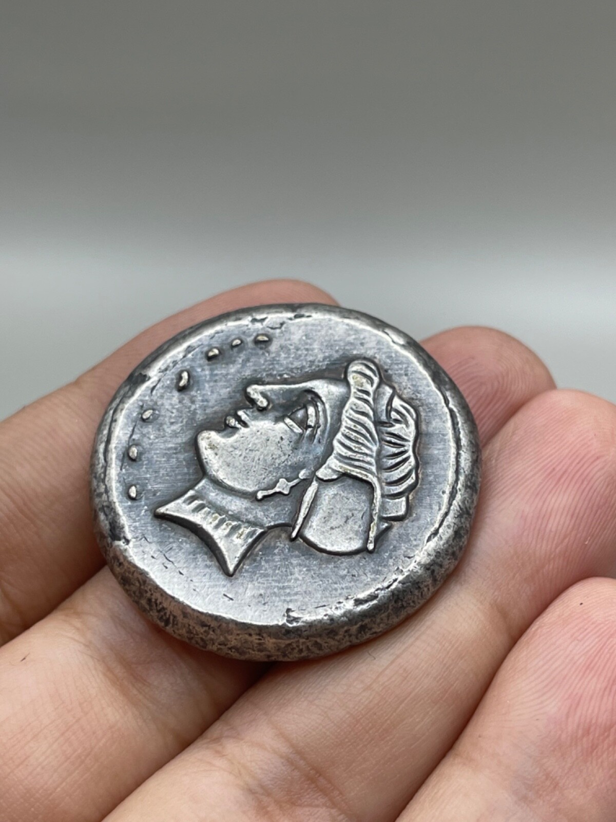 Ancient Greek mapaohn Inscripted unsearched Coin in good condition