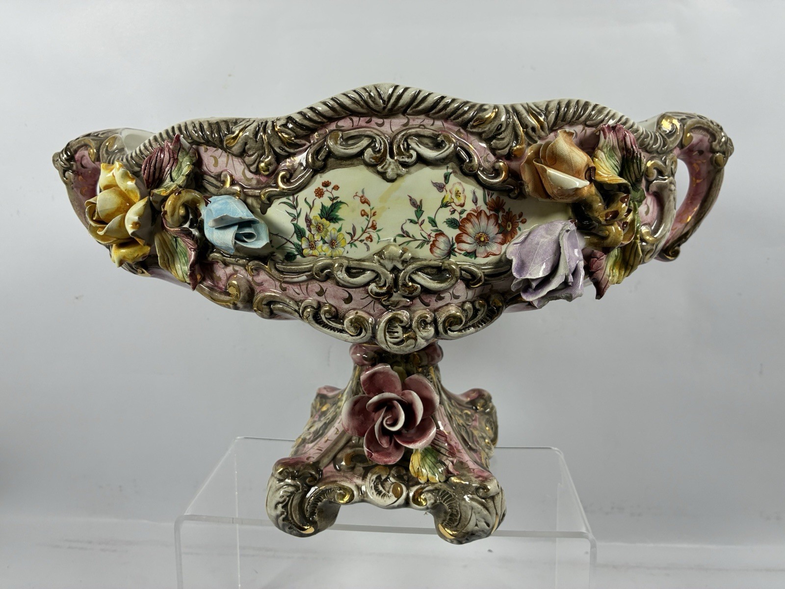 Made In Italy Capodimonte Centrepiece Vase/Bowl Table Decoration