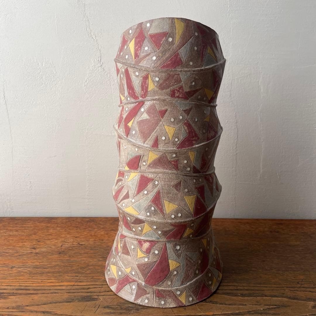 Vintage Japanese Pottery Vase Ceramic Jar Flower Vessel Ikebana 11.2 inch