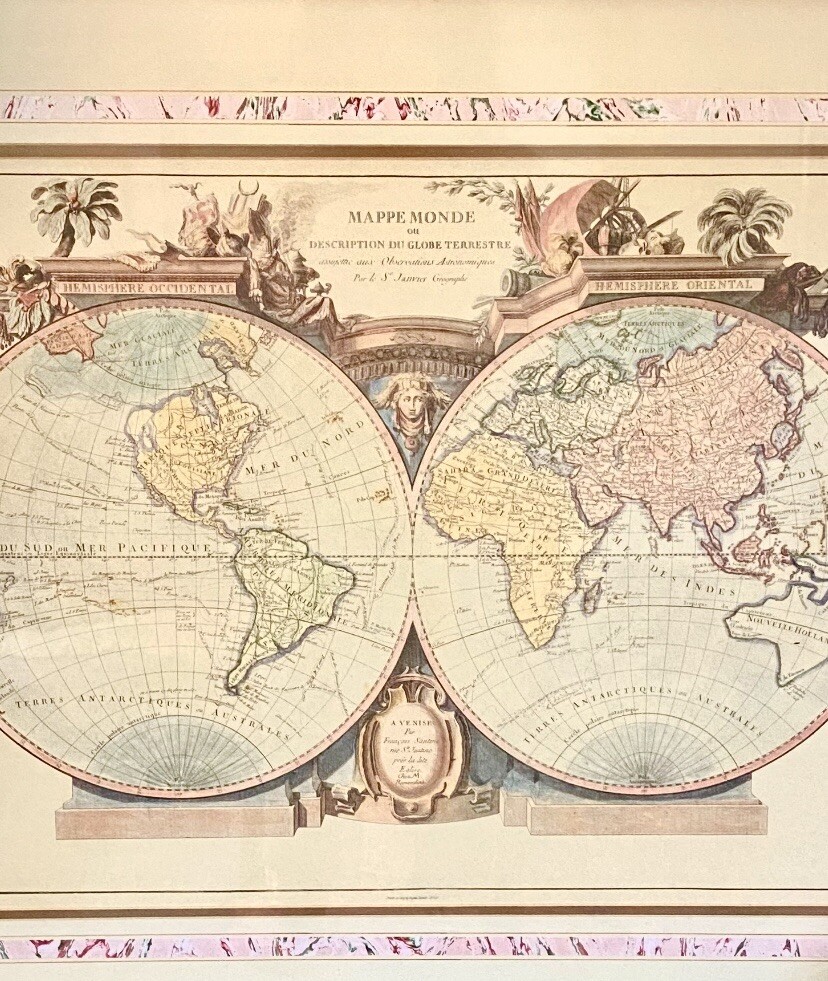 Grafiche Tassotti Limited Print Mappe Monde World Map Published By Santini 1770s