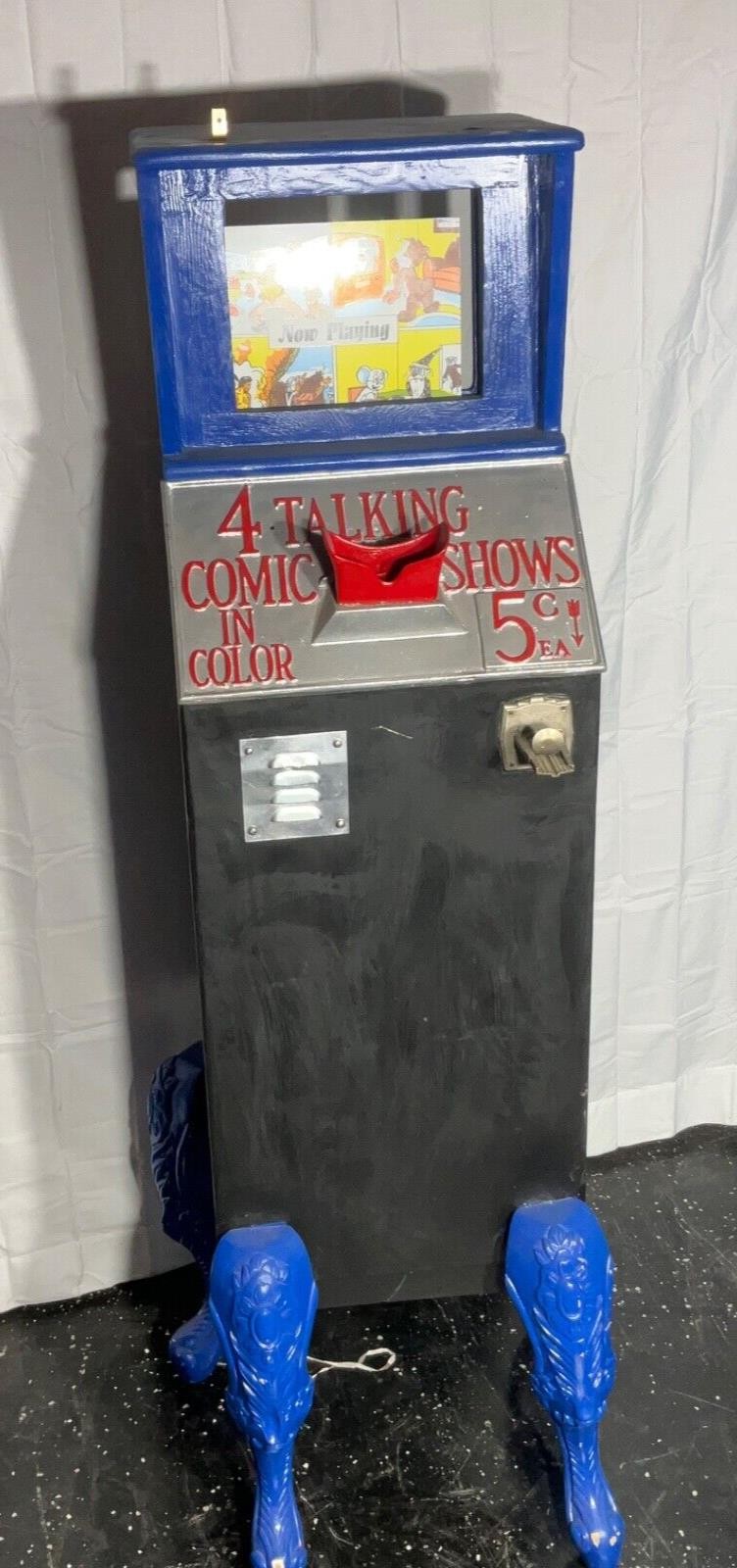 Antique Coin Op 4 Talking Comic Shows in Color Peep Show Nickel arcade