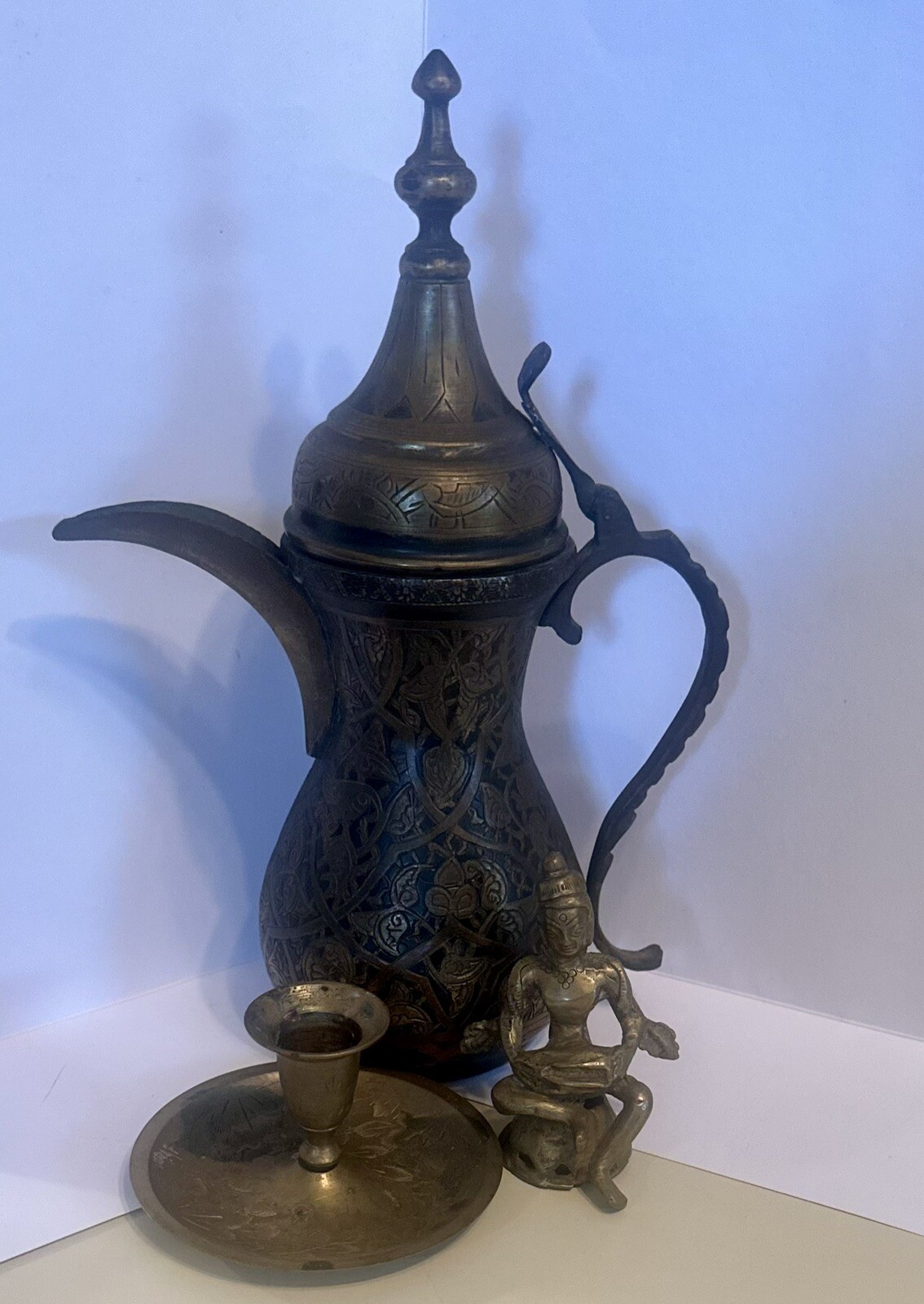 Vintage Solid Brass Lot Of 3 Assorted Mix Made In Indian Pre 1950