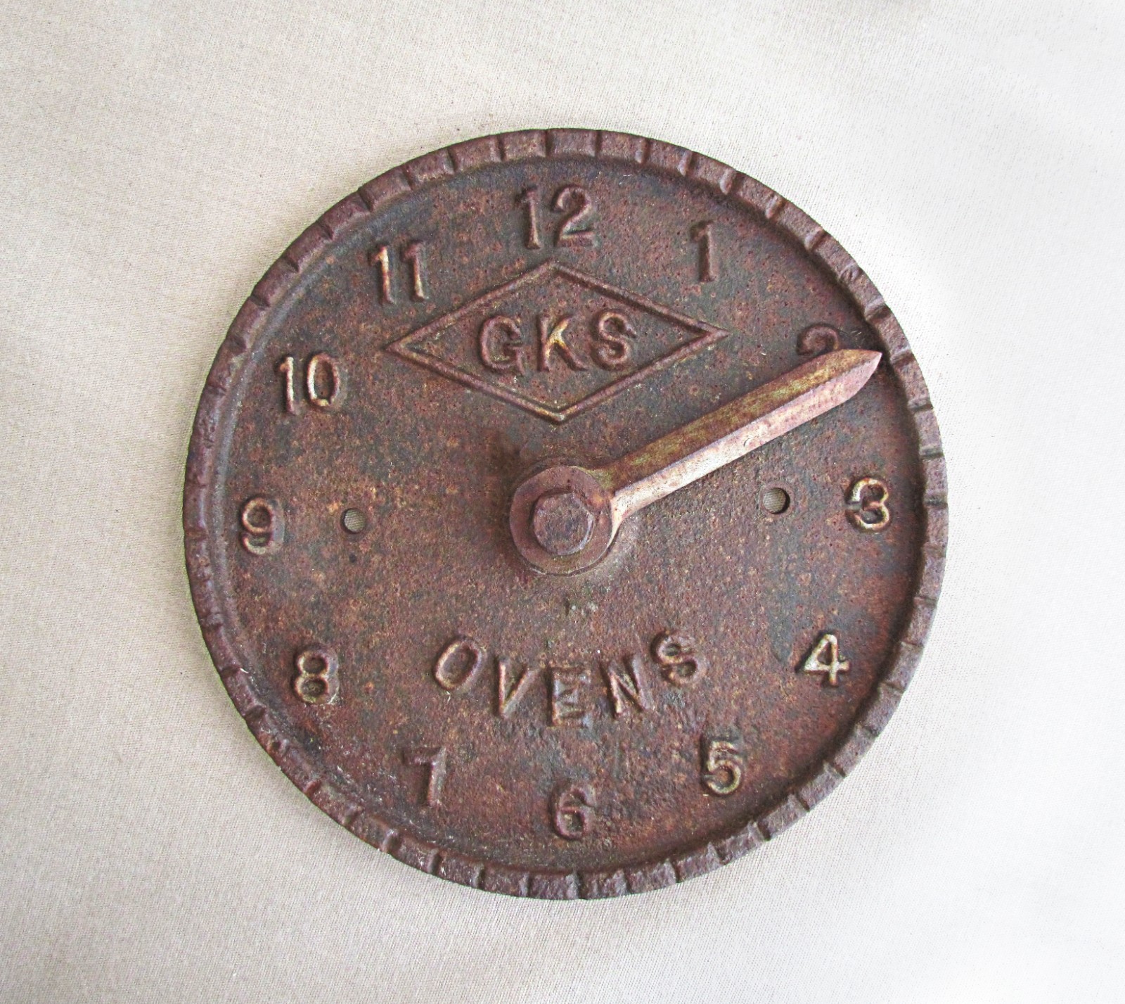 Antique Industrial GKS George Koch Ovens Clock Timer Cast Iron Steampunk 8″ Rare