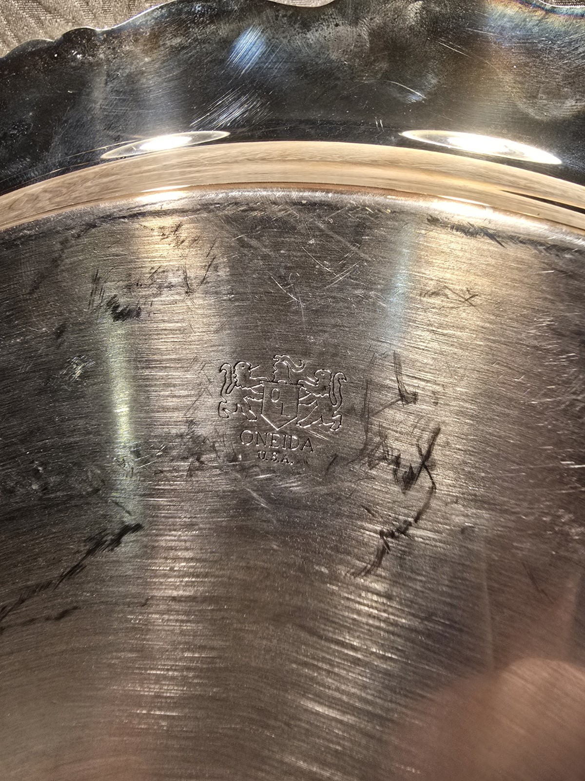 Vintage Oneida Silverplate Chip Dip Appetizer Serving Tray Bowl Platter Wedding