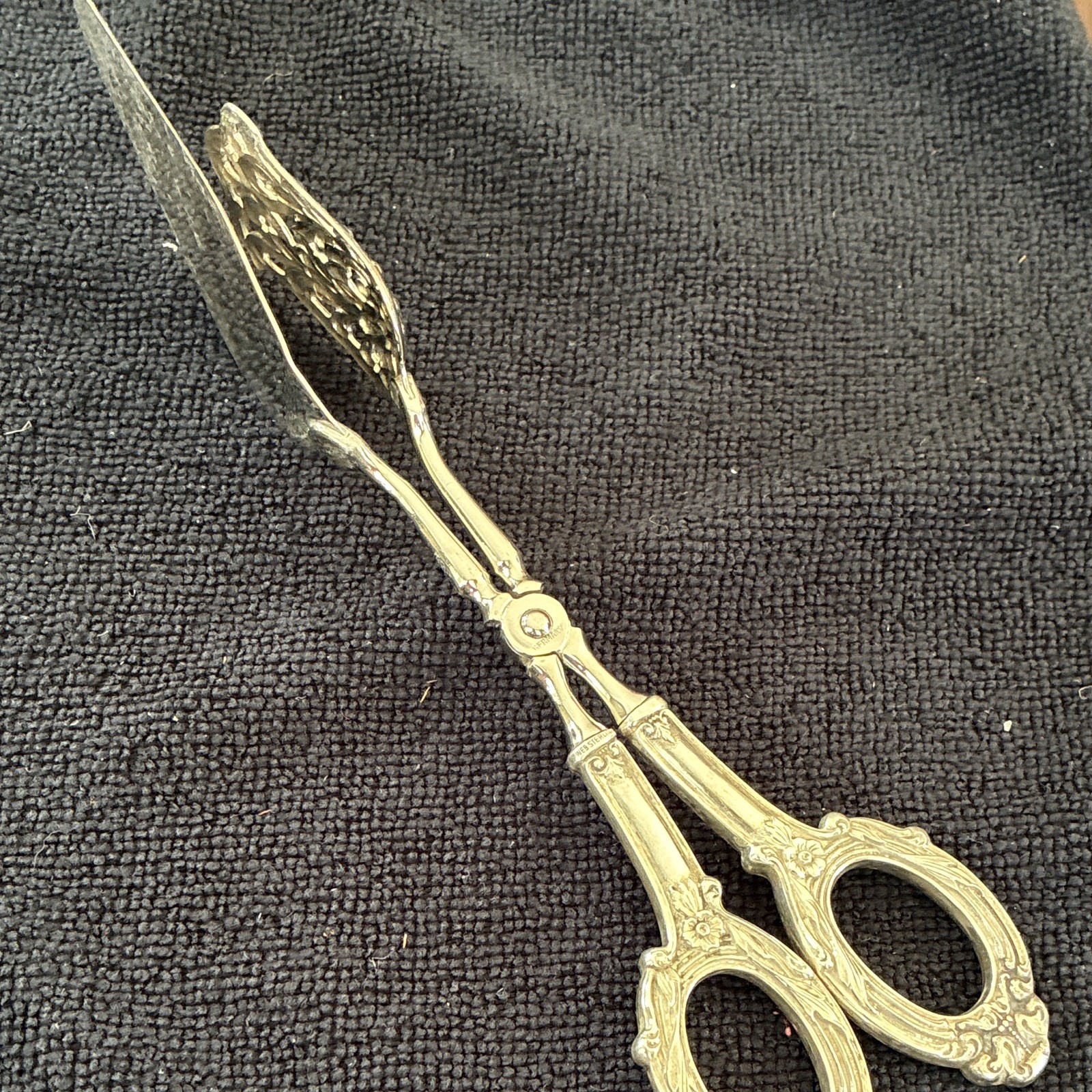 Vintage Silver Handle Pastry Tongs Scissor Cake Server Made In Germany