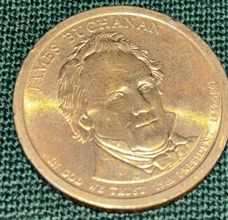 James Buchanan 2010-P Pres-Position A $ 1 Dollar Coin Error Obverse Mint Mark
