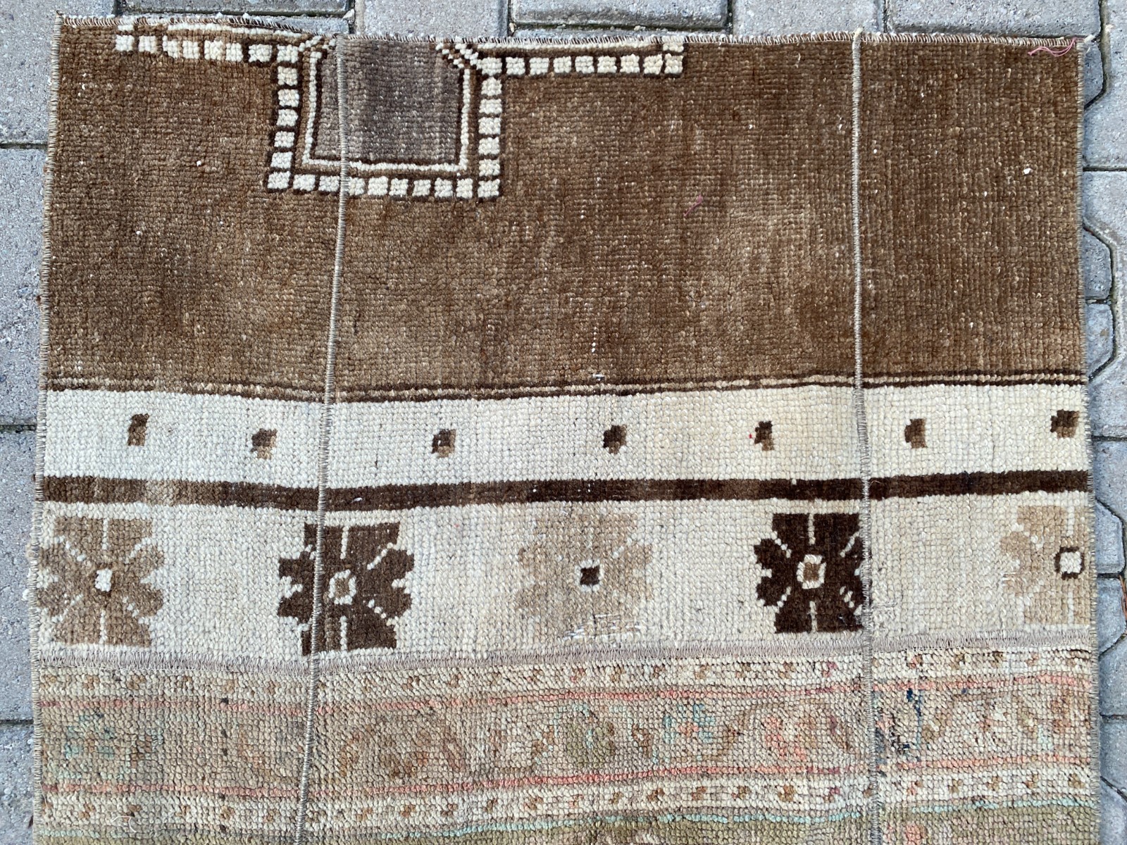 Extra Long Patchwork Runner Rug 2.5 x 18.0 ft Handmade Turkish Brown Carpet