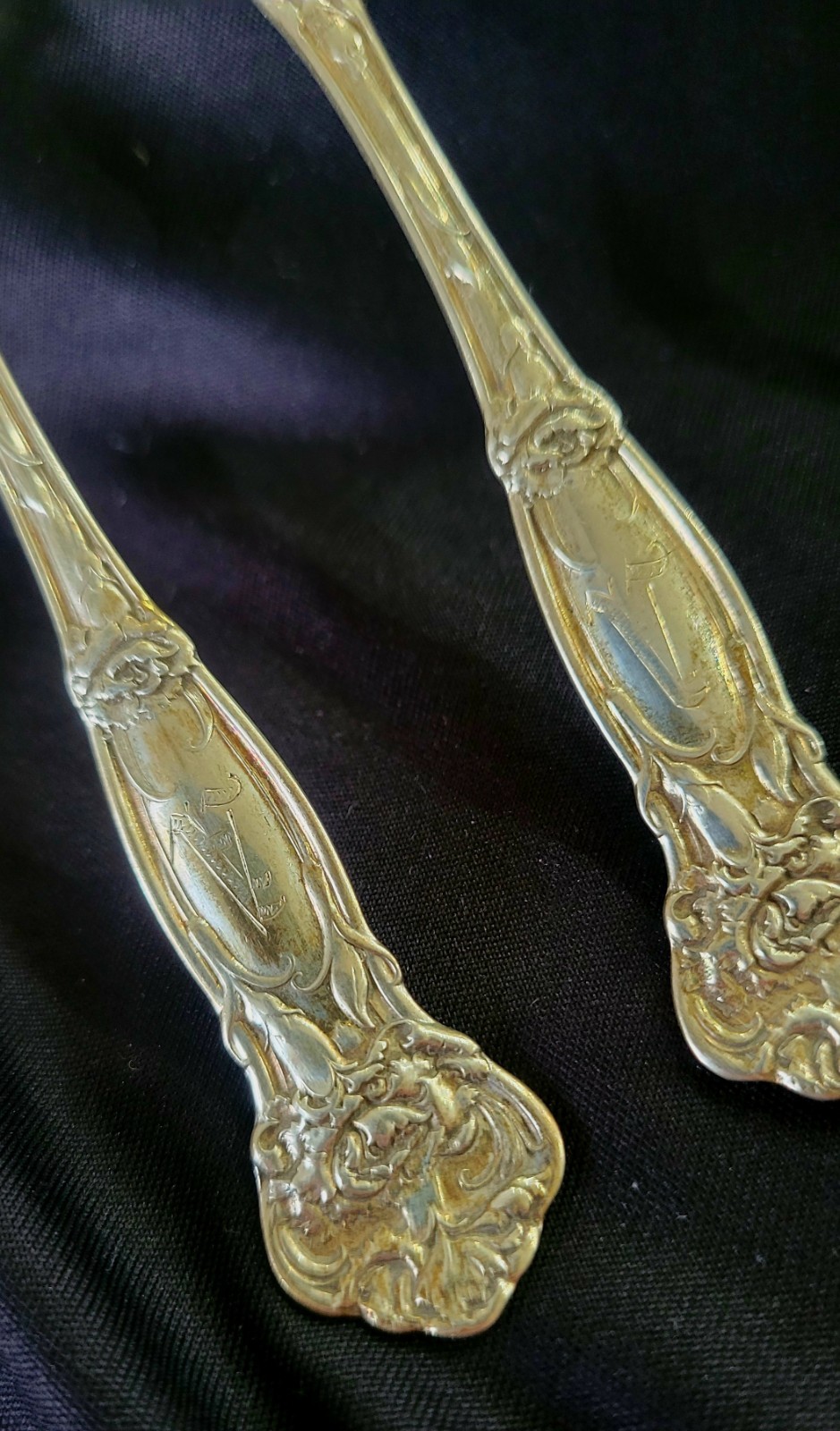 4 Carnation by Wallace Sterlering Silver Teaspoons Spoon 6 ” Monogram A