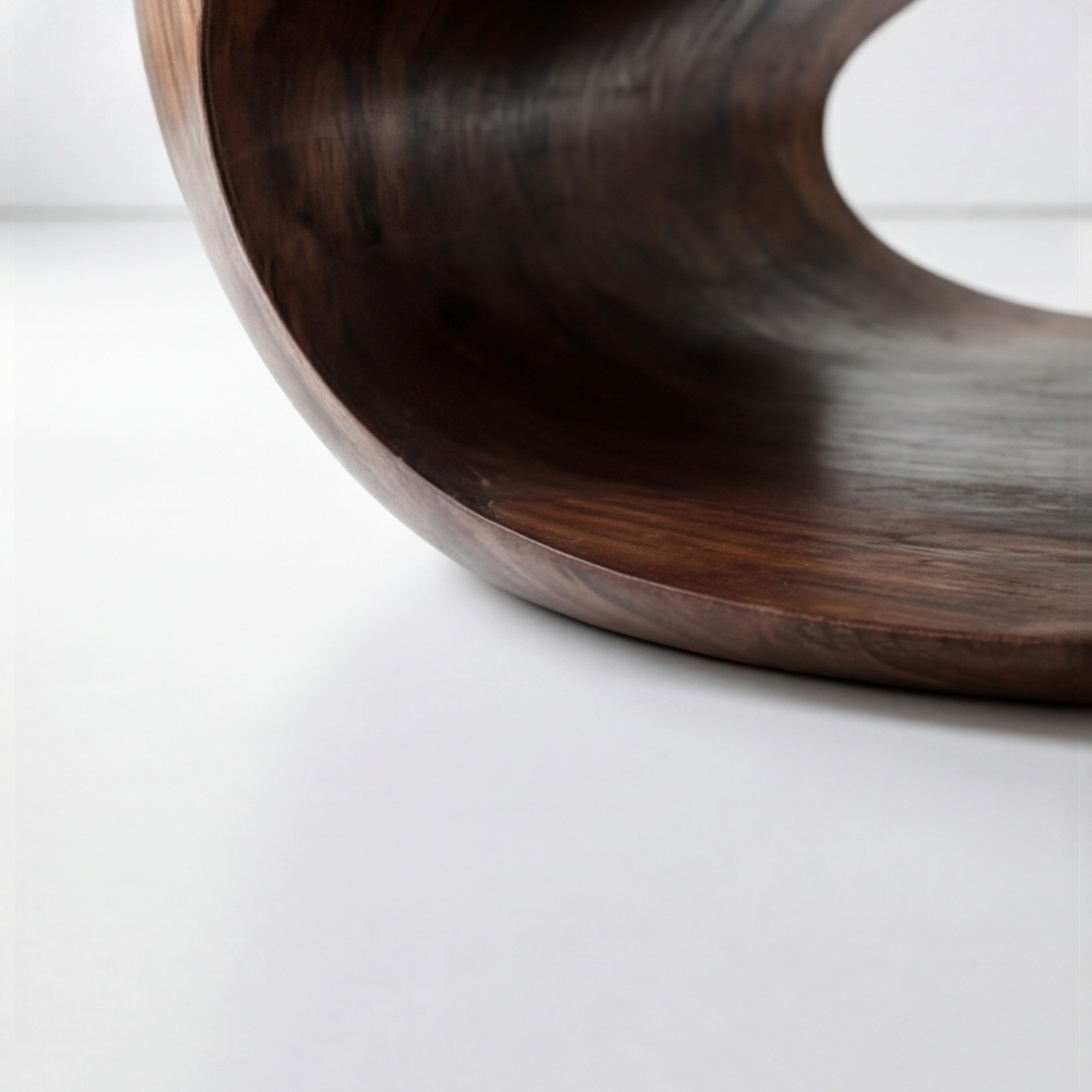 Modern Sculptural Coffee Table Solid Wood Coffee Table Organic Minimalist Center