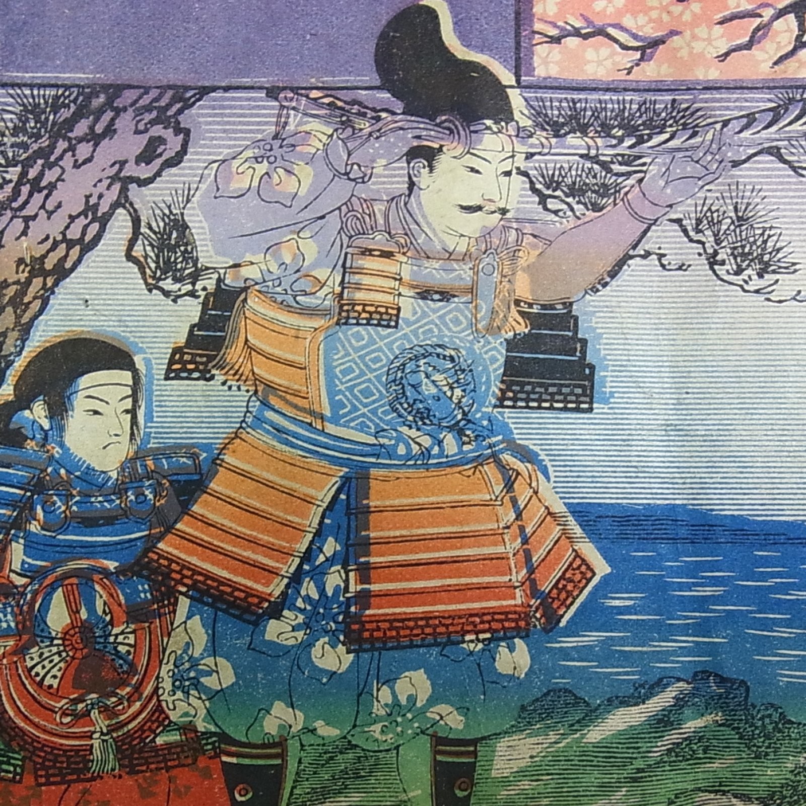Antique Lithograph/Samurai Commander in History/Similar to Woodblock Print/G275a