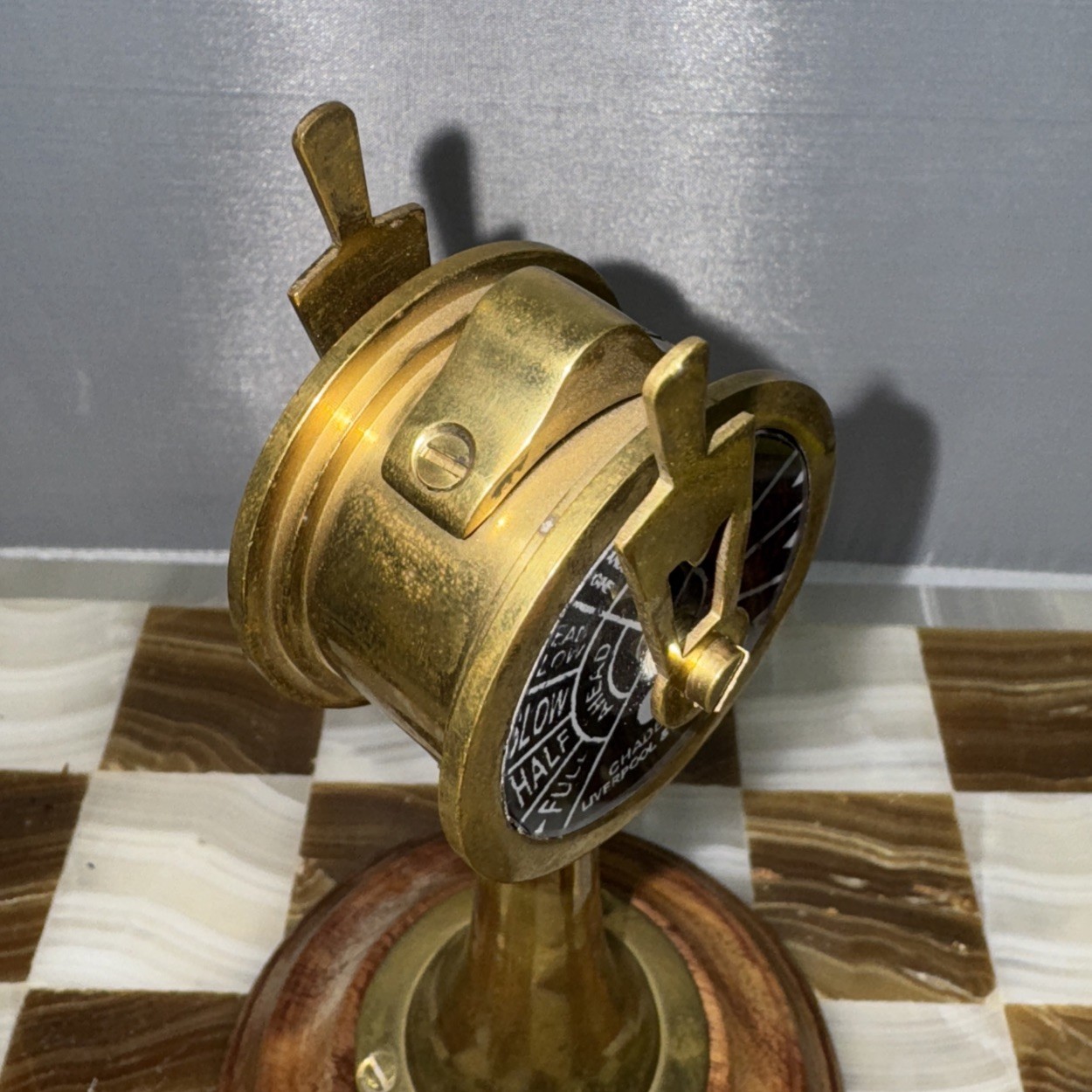 Vintage Brass Ship’s Engine Order Telegraph Nautical Marine Collectible 7″