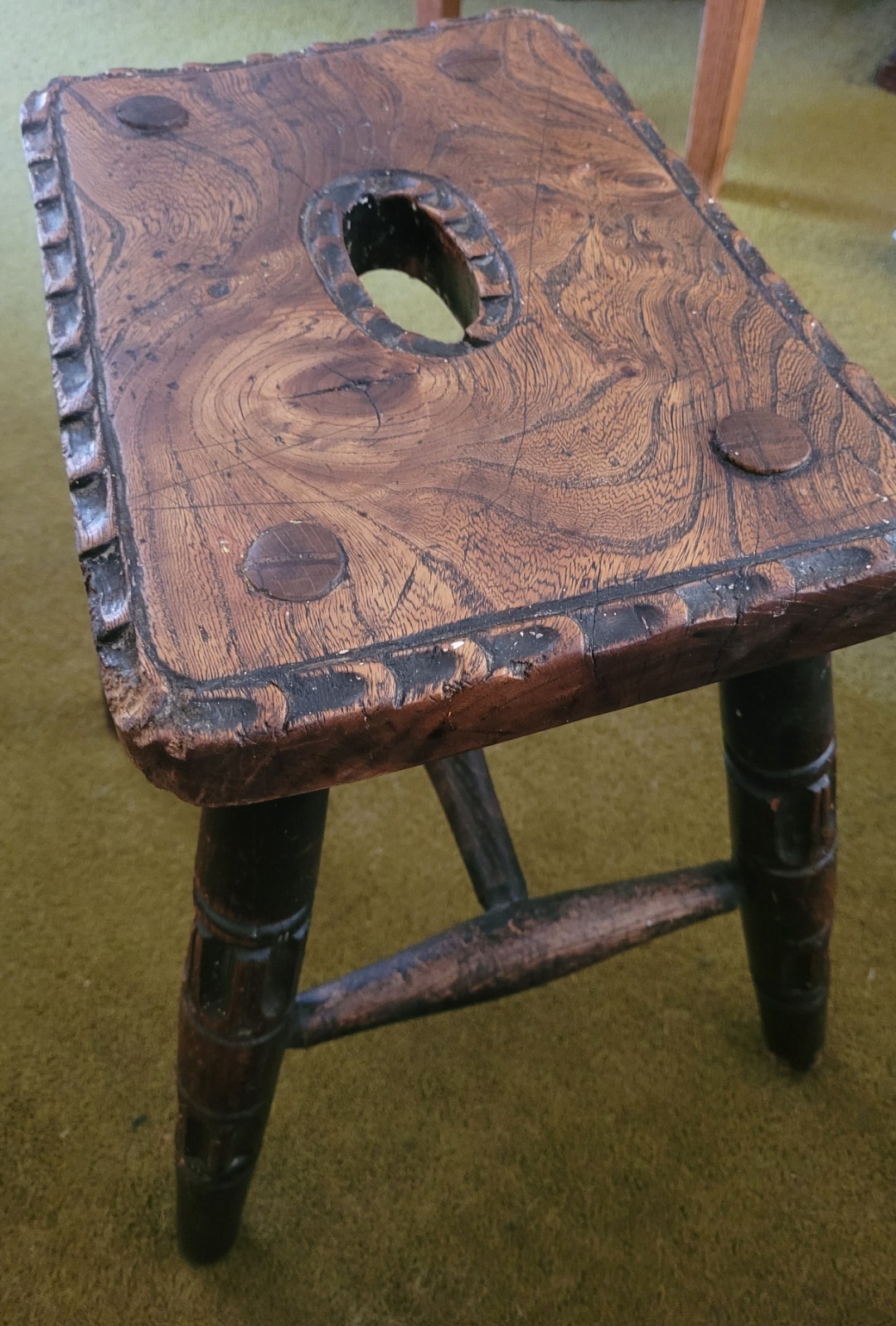 Early 1800s Elm Stool