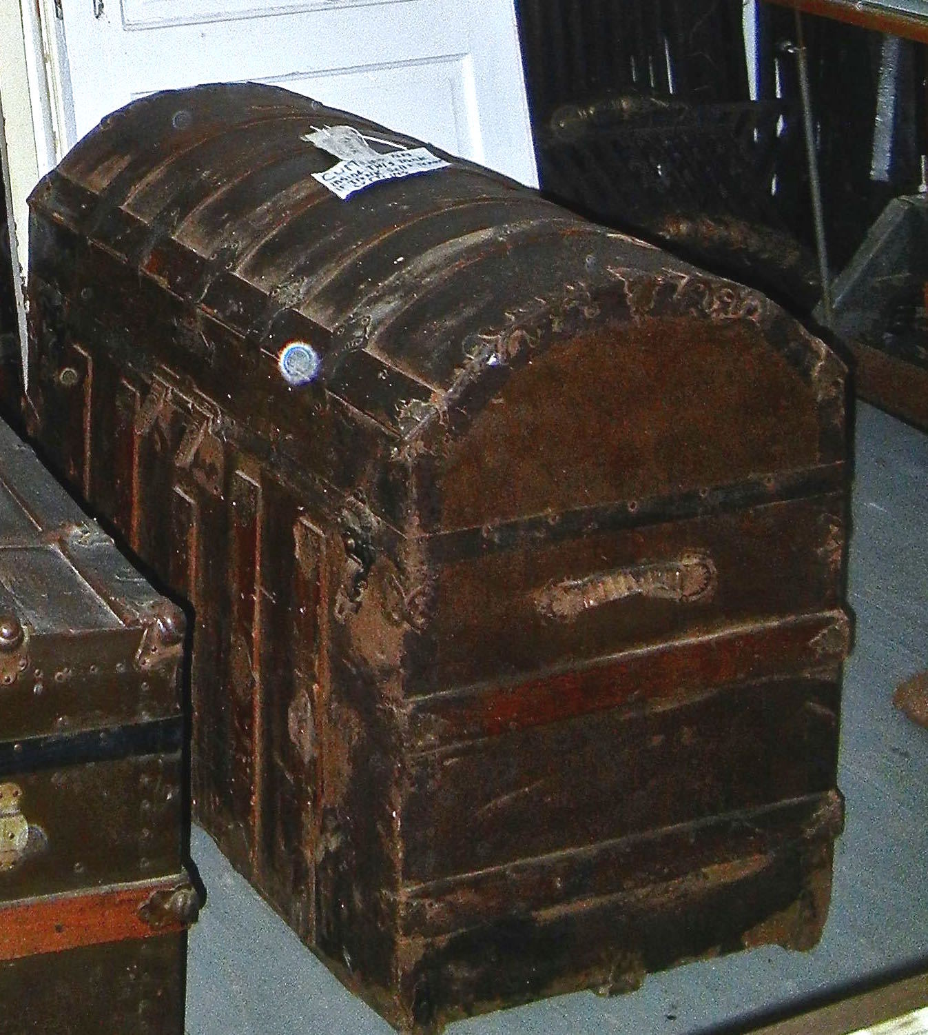 Antique Camelback Travel Trunk Dome shape