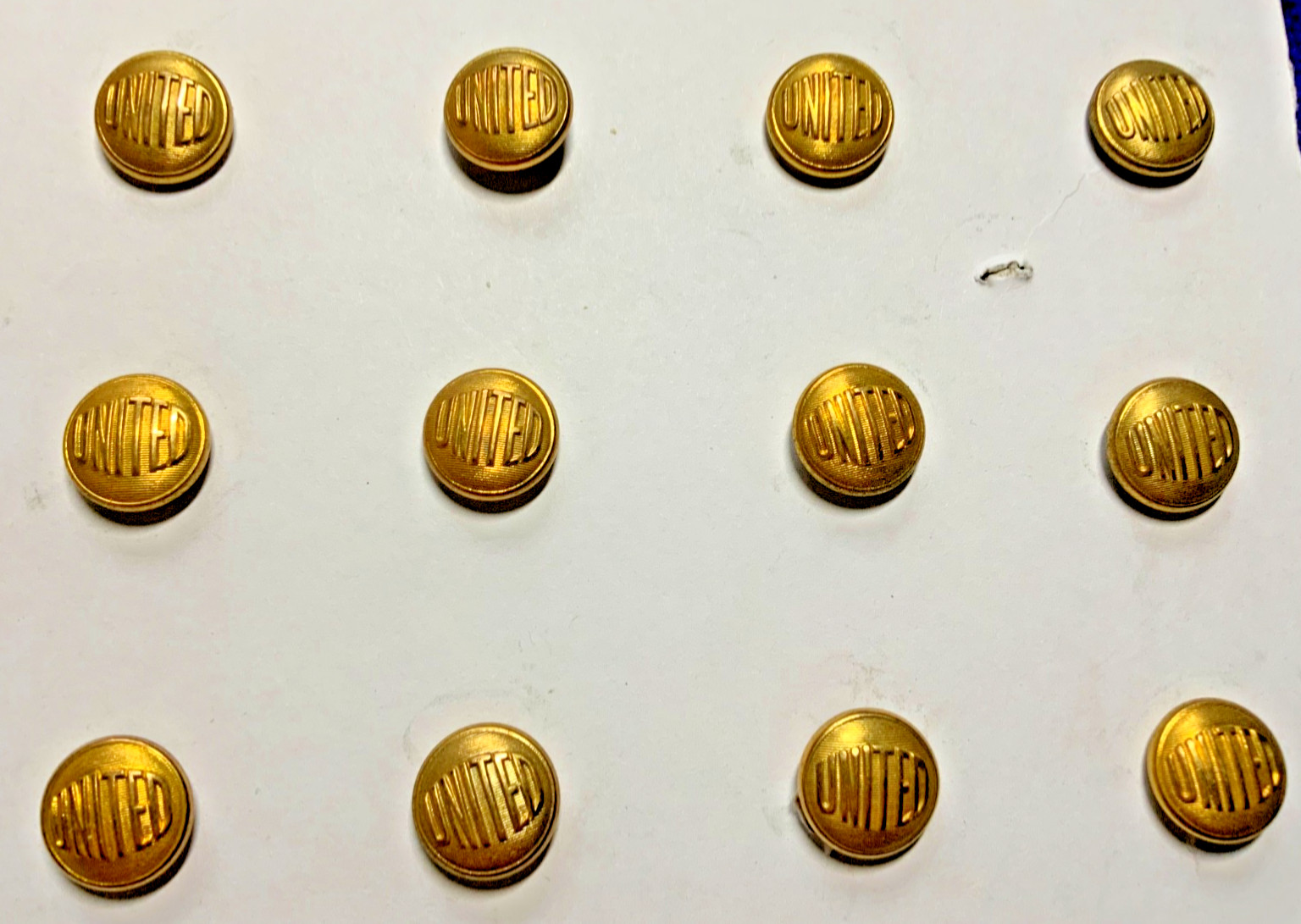 12 UNITED RAILWAYS OF ST LOUIS 15mm CONDUCTOR CUFF BUTTONS 1905 NOS, Not Repros