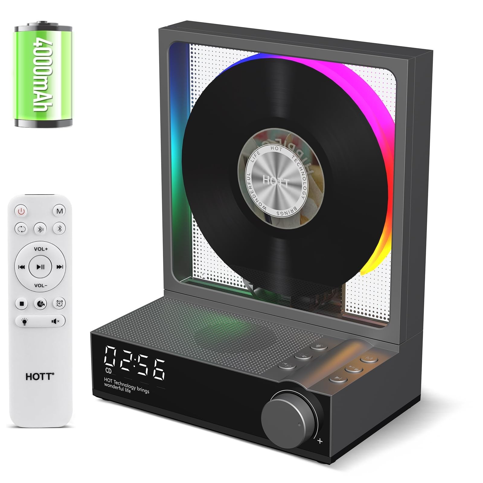 HOTT Portable CD Player,Retro Bluetooth 5.3 CD Players for Home,Music Player …
