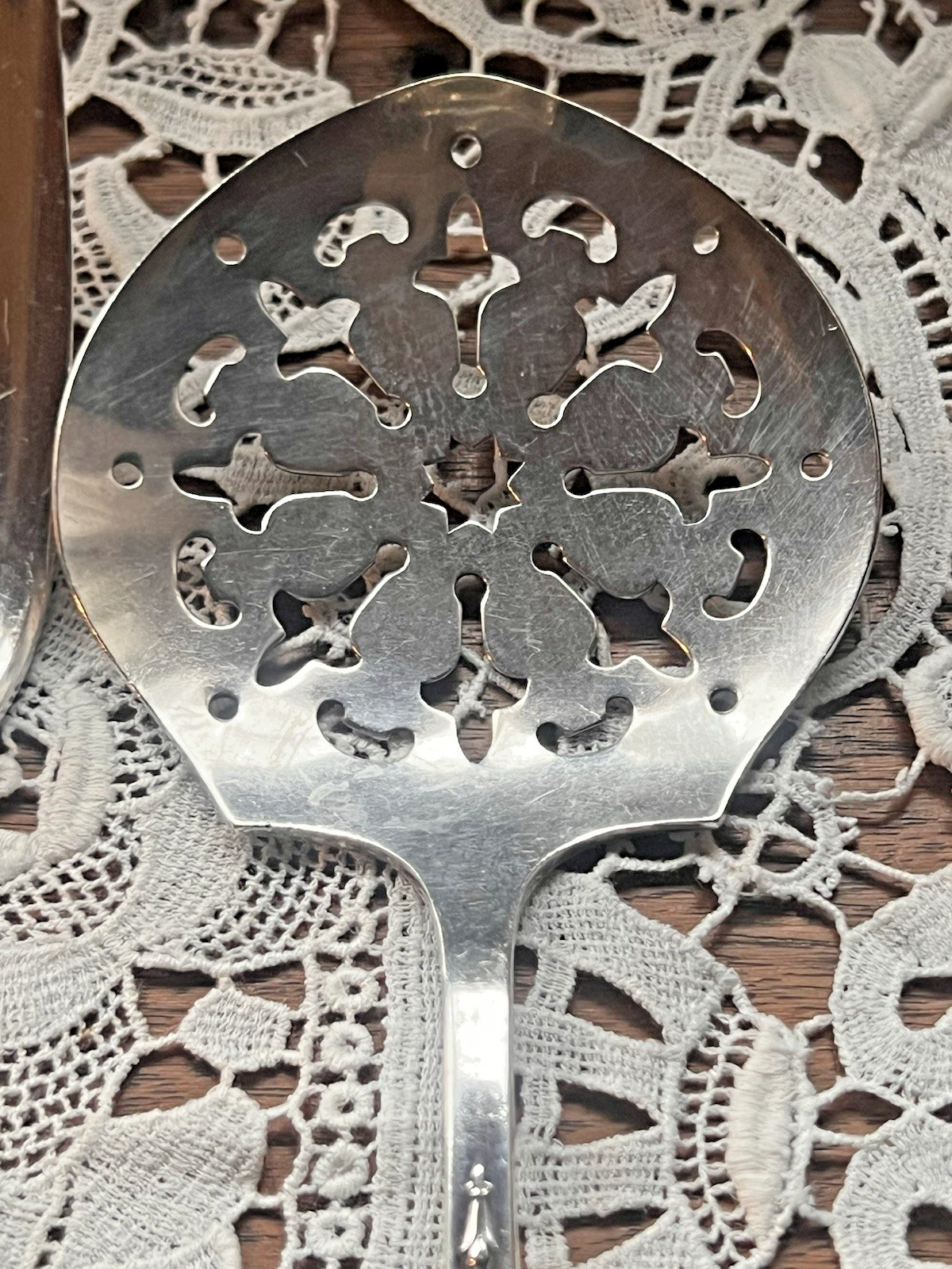 Serving Set Holmes Edwards Hostess 1919 Silverplate Cake Fork Pierced Spoon VTG