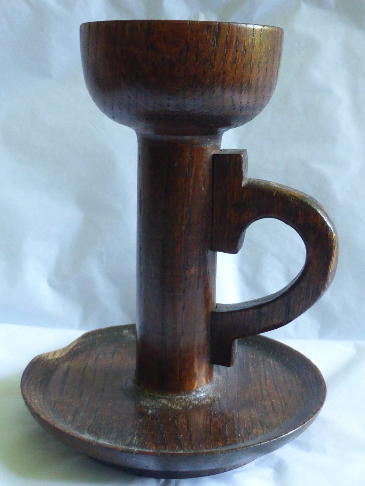 Rare Antique Reclaimed Ancient Wood from Barwick-in-Elmet Church, Candle Holder