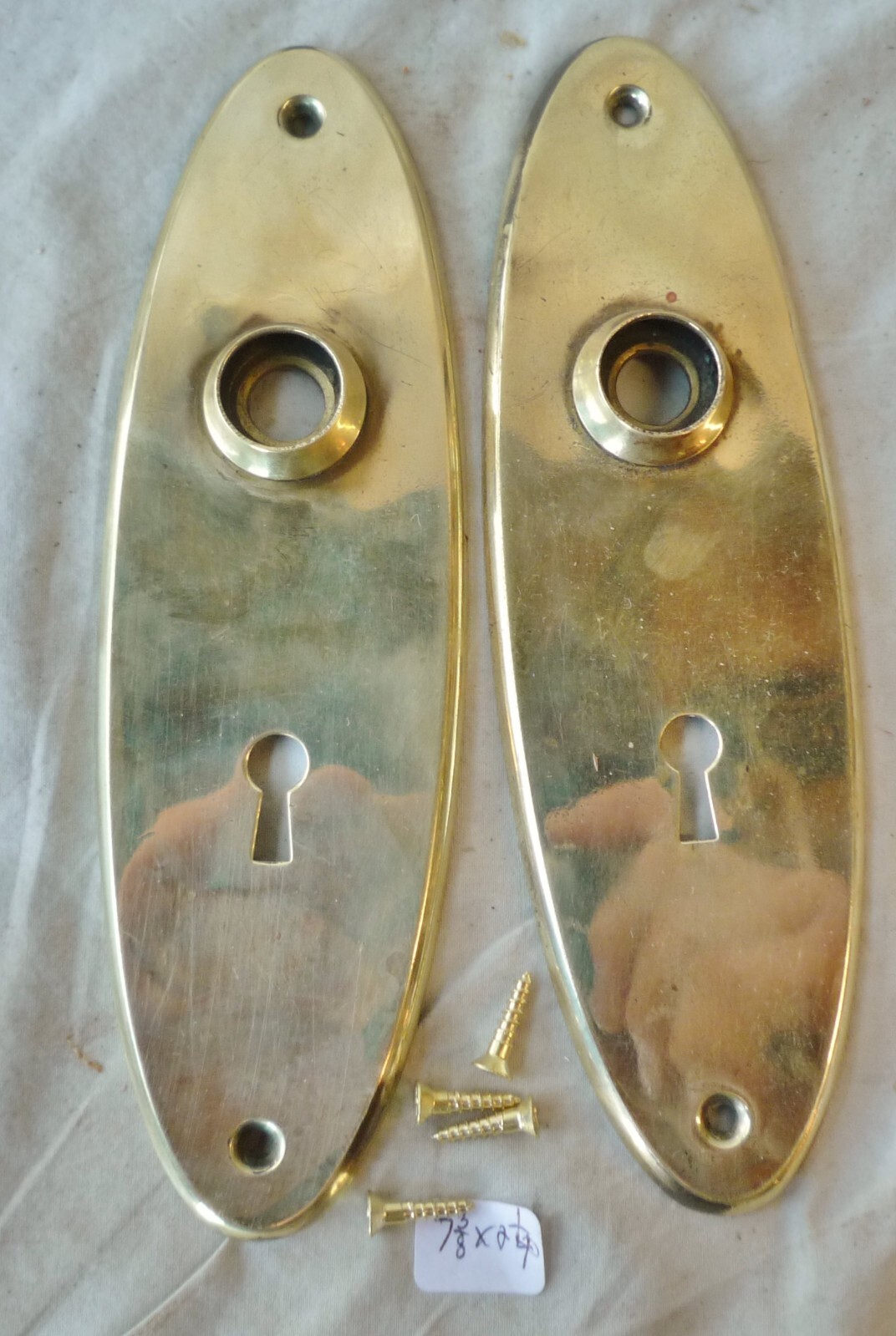 Door Knobs Back Plates(pair) Brass 7 3/8″ x 2 1/4″