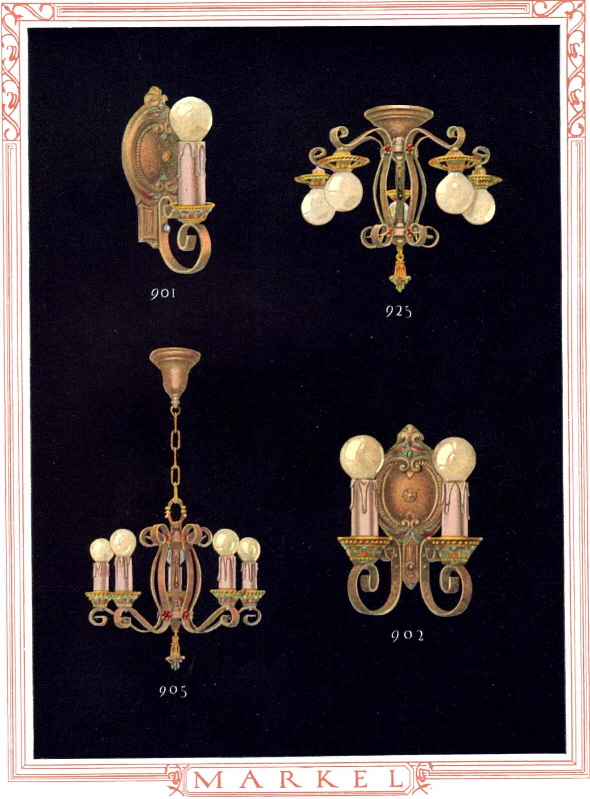 Set 5 Painted 3″ DIMMABLE LED Bulbs for Art Deco Chandeliers, Sconces