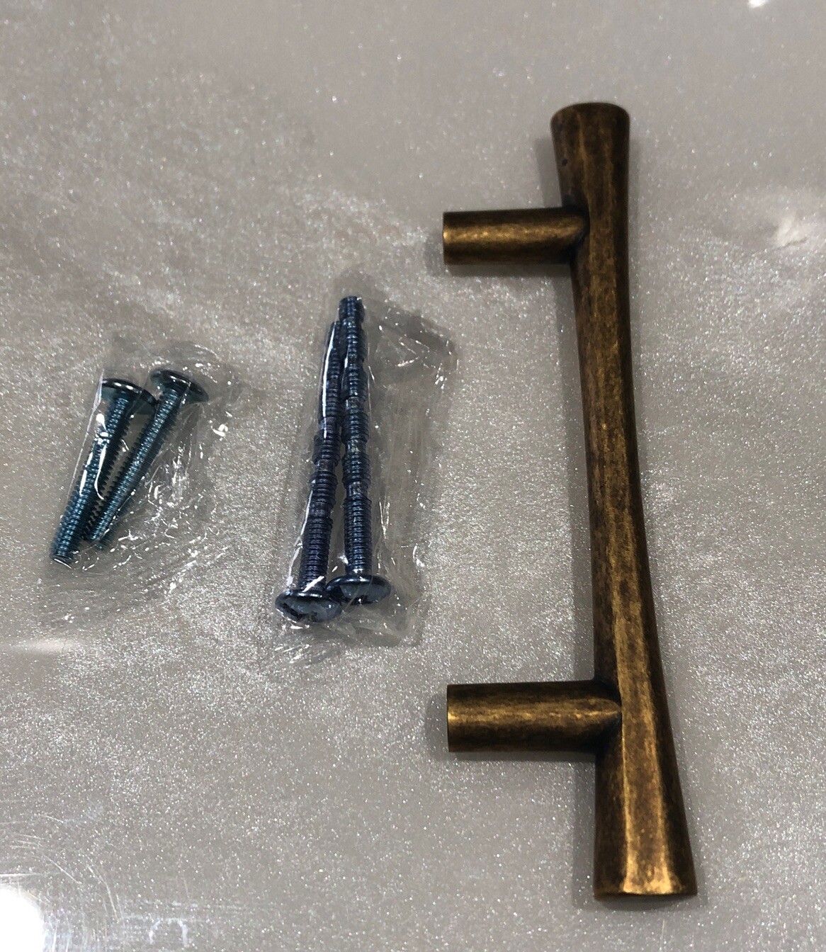 10 Pk Antique Tarnished Brass Drawer Pulls 4.75” Long 3″ Centers NEW NOS Modern
