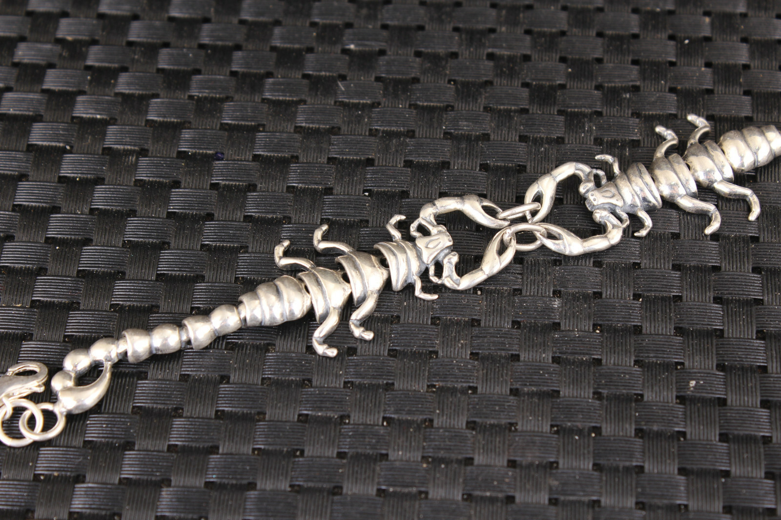 Unique Chinese S925 Silver Solid Scorpion Statue Bracelet Collectable