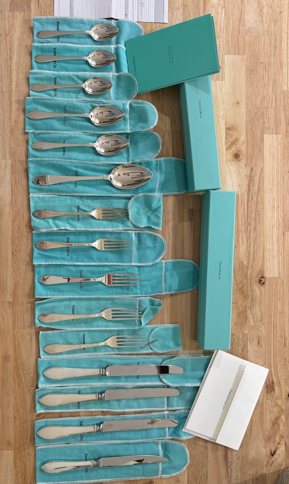 Sterling Silver Tiffany & Co. Faneuil 15 pieces flatware/will sell by piece/$115