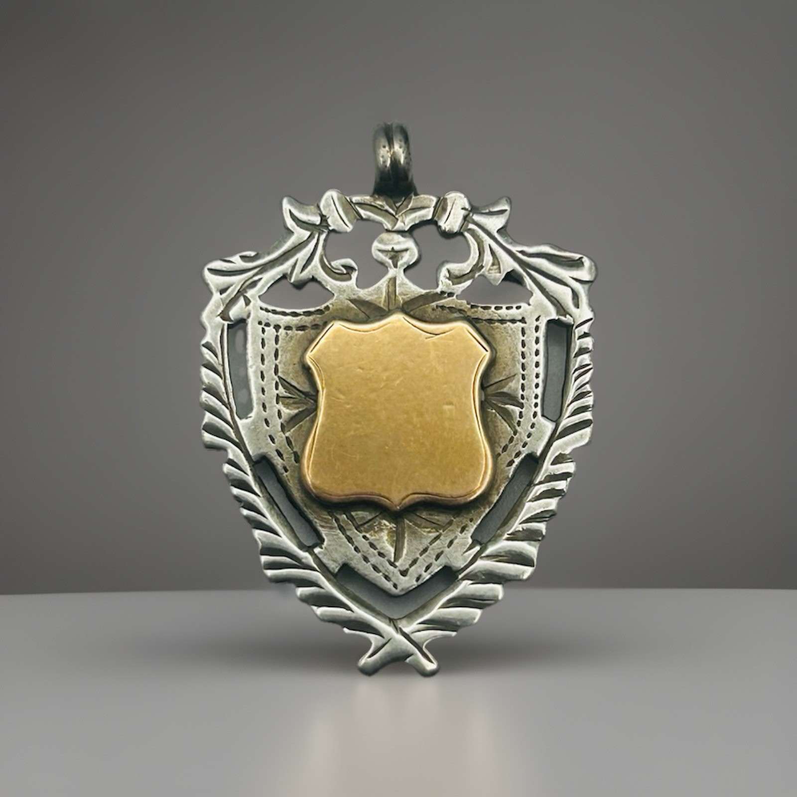 1915 Hallmarked Birmingham 925 Sterling Silver Prize Fob GS Gold Shield 7.2g