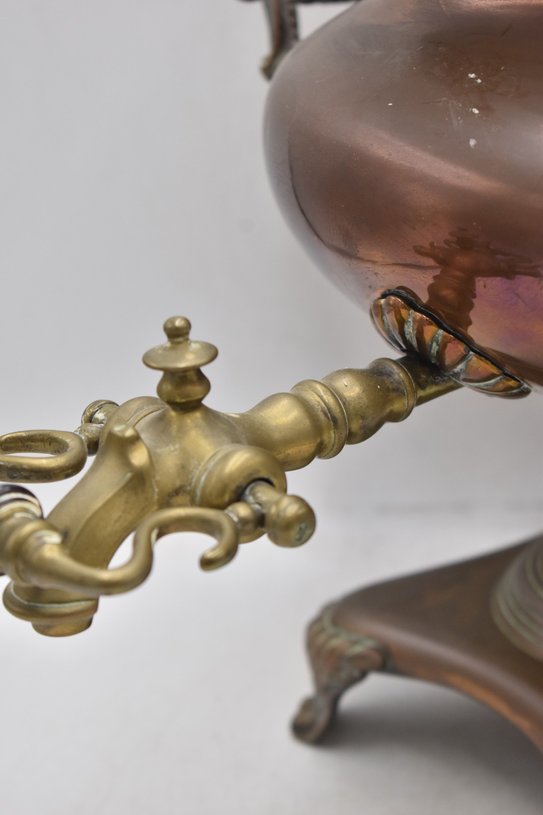 Antique 19th Century Copper & Brass Samovar Tea Urn Large Decorative Metalware