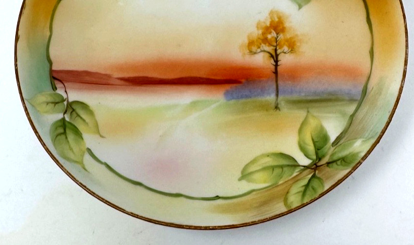 Nut, Candy Plate 1920 REALISTIC 3D PEANUTS Hand Painted Fall Color Nippon 7.5″