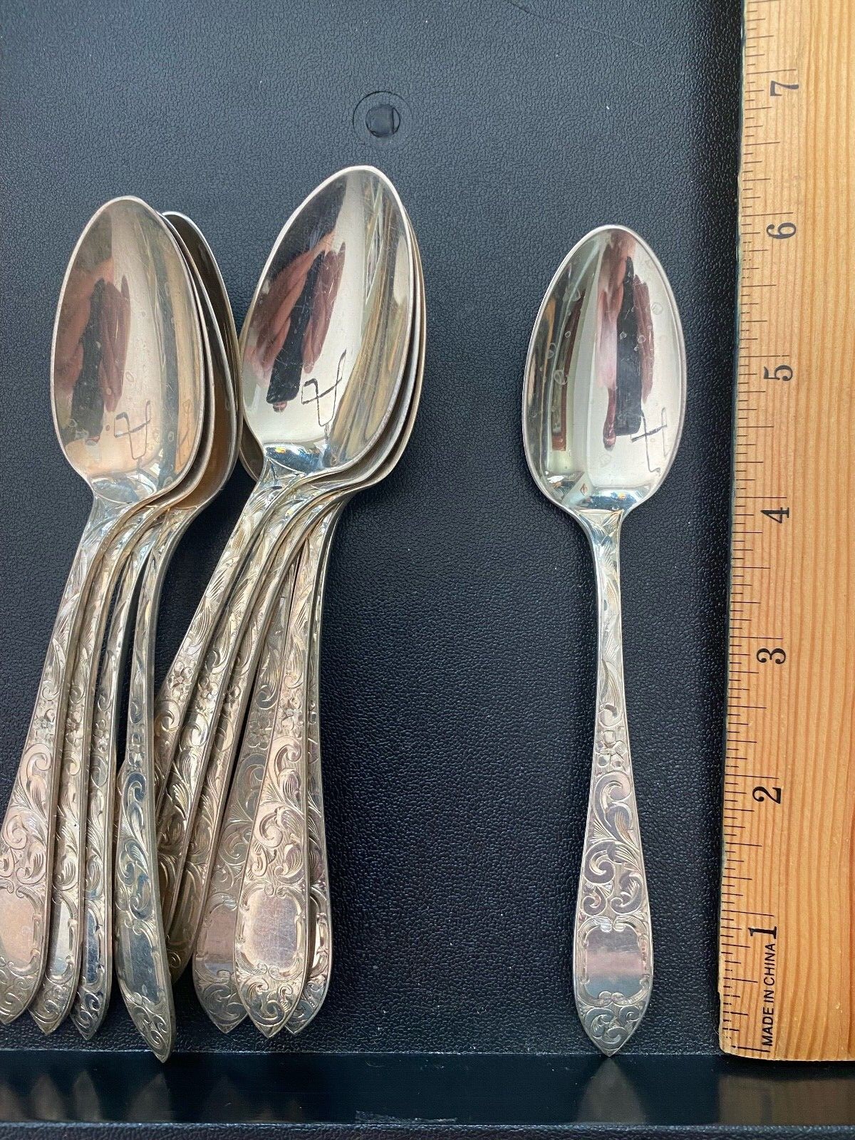 1 SCHOFIELD LORRAINE STERLING SILVER TEASPOON WITH 12 AV PRICE EACH