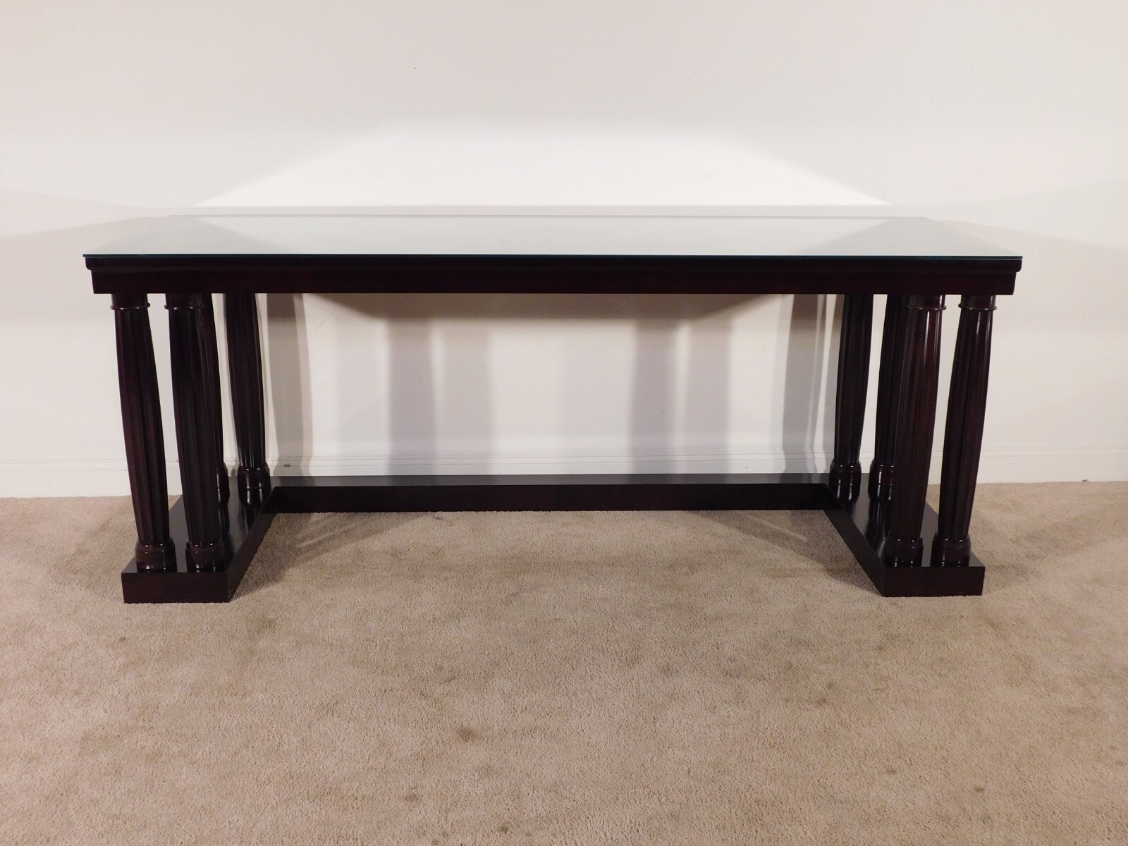 MONUMENTAL Custom Palladian Style Baker Java Finish Foyer Entrance Console Table
