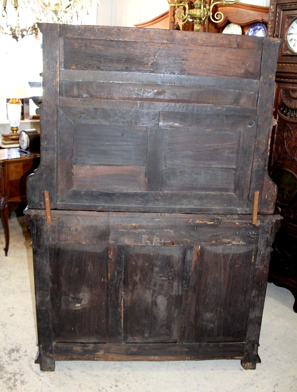French Antique Renaissance Dark Oak Wood Buffet / Sideboard /Server Circa 1820