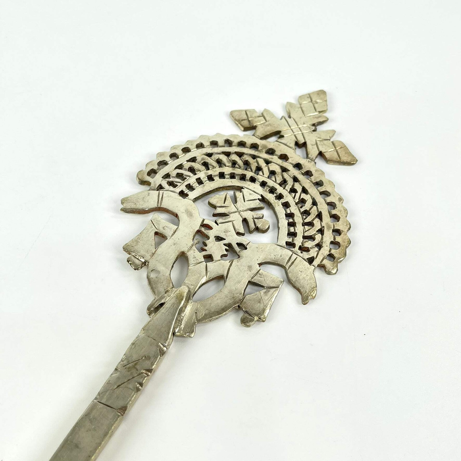 Silver Colored Coptic Hand Cross Ethiopia