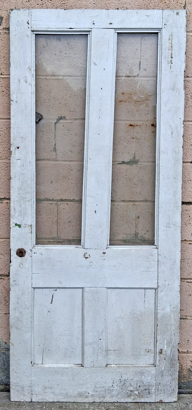 33.5″x79″ Antique Vintage Victorian Old SOLID Wood Wooden Funhouse Window Glass