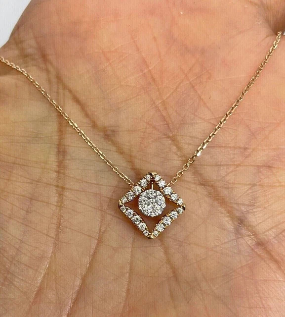 1.80Ct Round Lab Created Diamonds Women Wedding Pendant 14K Yellow Gold Finish