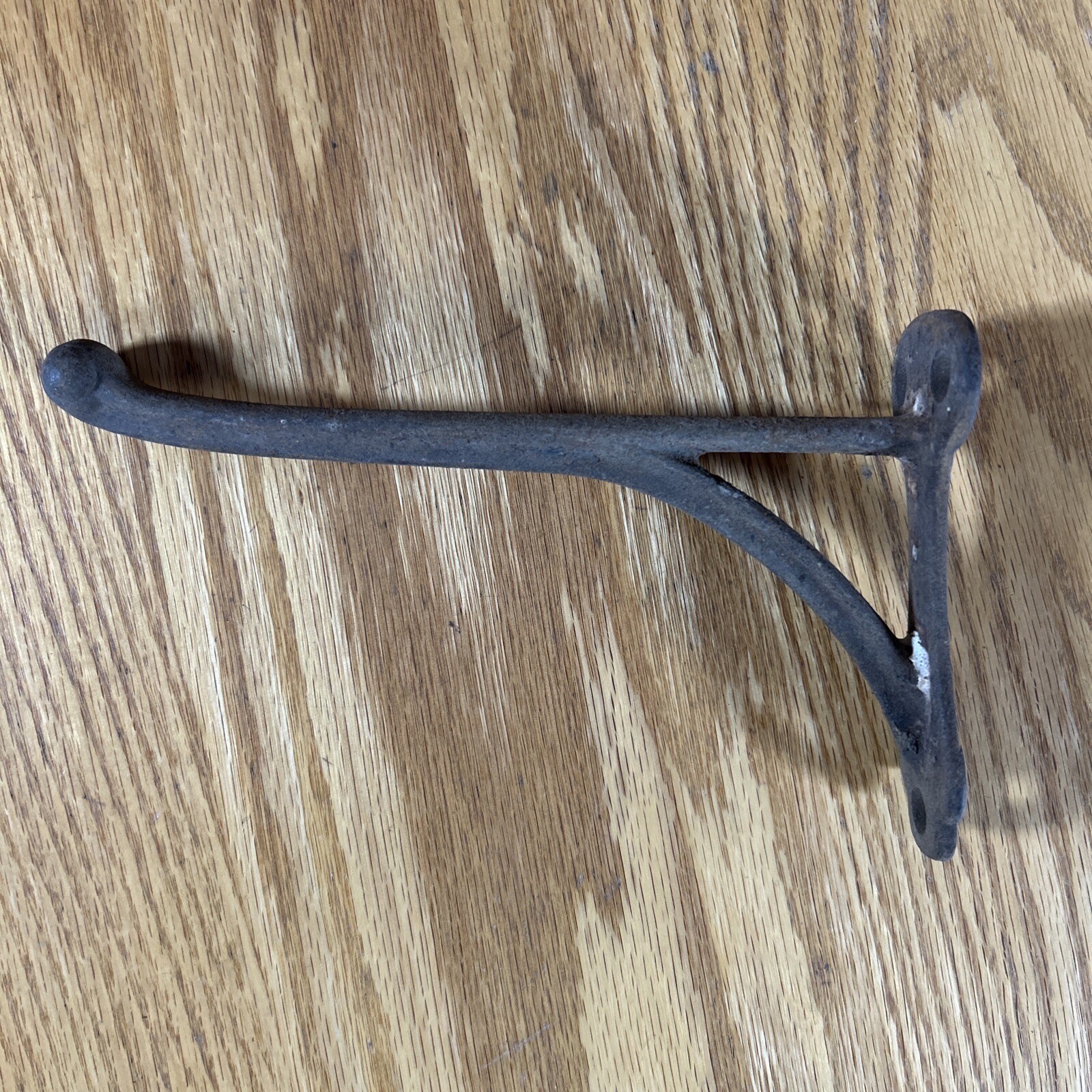 Antique Iron Coat Hook Wall Bracket Hat Rack Welded Cast Rustic Farm Cabin Decor