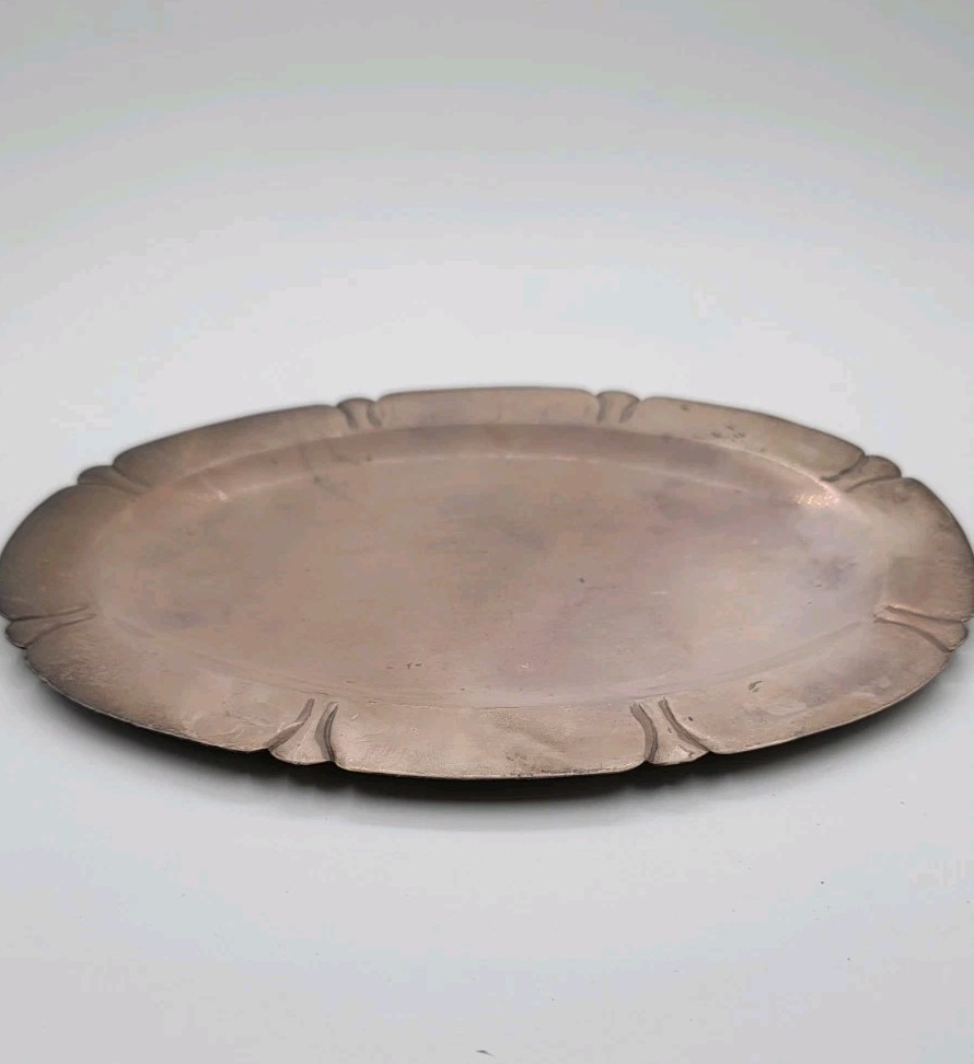 Vtg 1950s GM Mexico Oval .925 Sterling Silver Serving Tray 6.5″ x 9.25″ ~185g