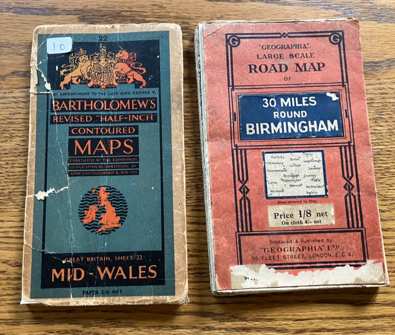 Bundle VINTAGE Maps; Wales & Birmingham, Bartholomew & Geograghica