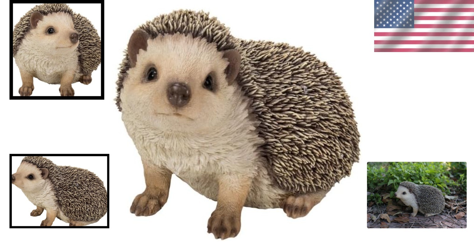 Decorative Crawling Hedgehog Figurine – Natural Finish for Indoor/Outdoor Charm
