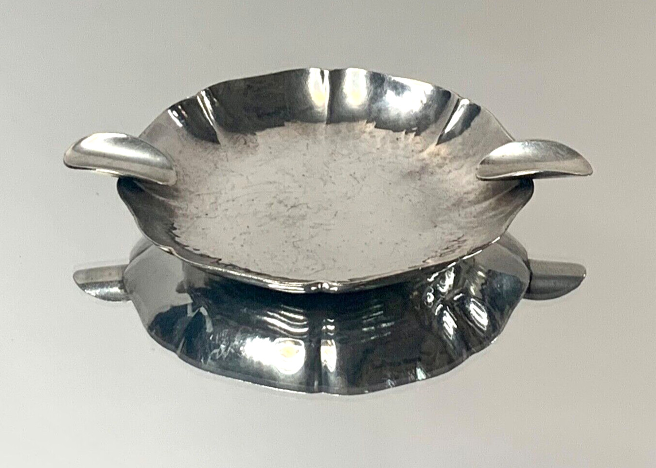 Vintage Silver Plate Ashtray – SOLA 90 Holland Dutch Cigar Cigarette Mancave 3″