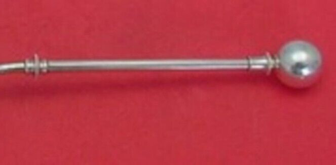 Ball End by George Sharp Sterling Silver Berry Spoon GW Bright-Cut 10 1/4″