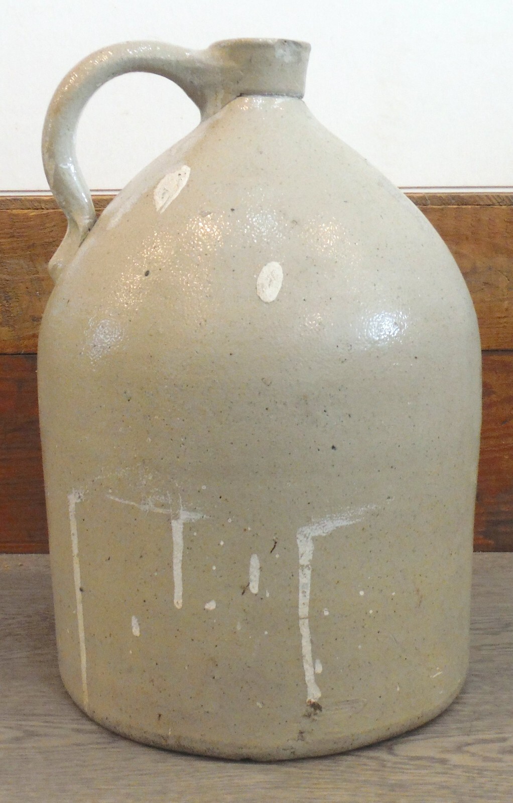 Antique Plain Gray Stoneware Beehive Shape Jug 14 1/2″ Large Size P6876