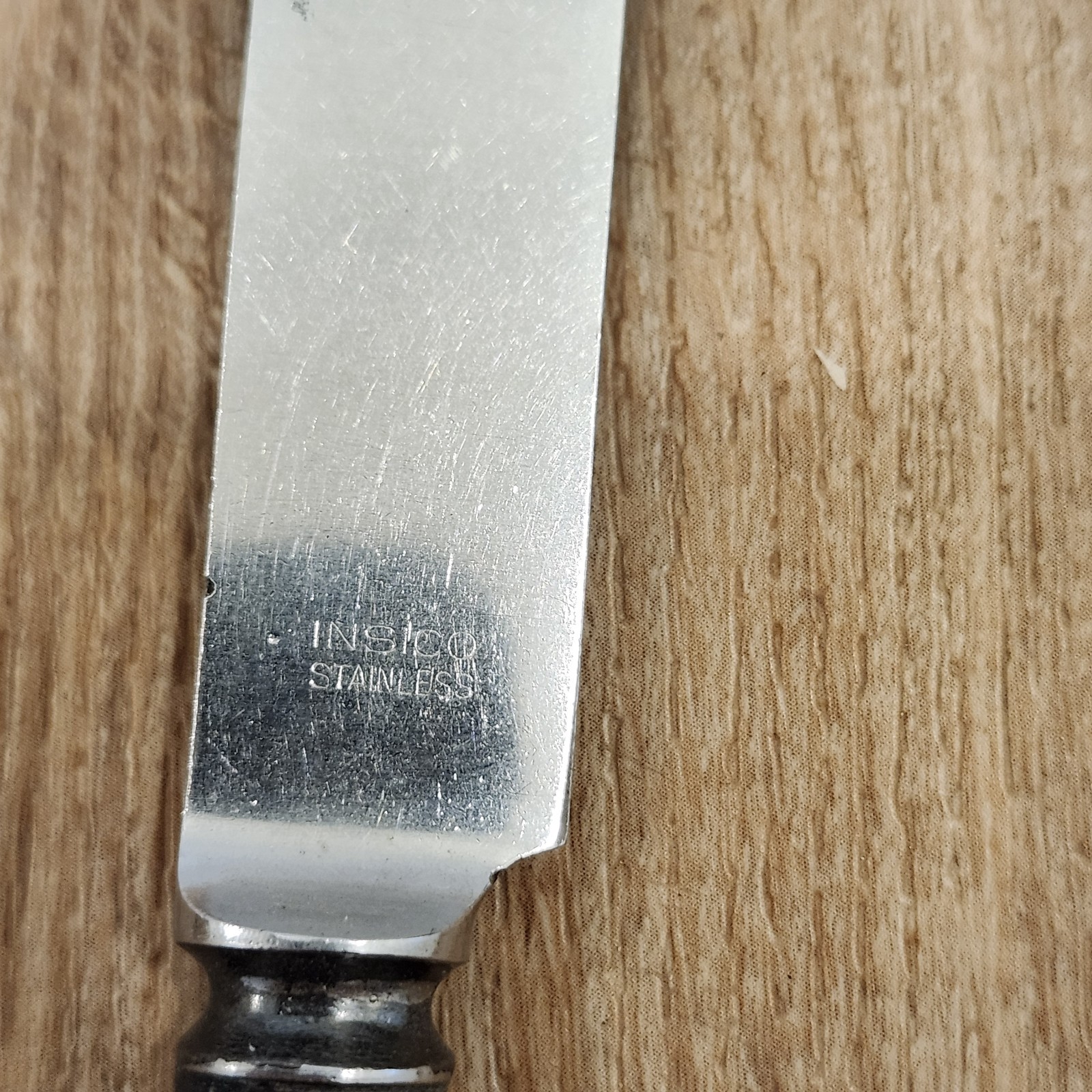 U.S. NAVY KINGS Pattern Insico 9-5/8″ Knife Silverplate ANCHOR Stainless Blade