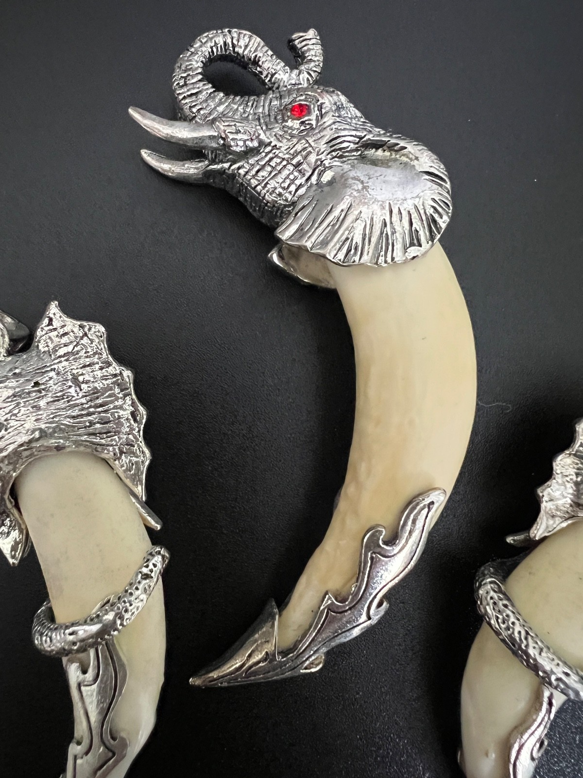 3 Men’s and Women’s Wolf Tooth Silver Elephant Pendant Brothers Sisters
