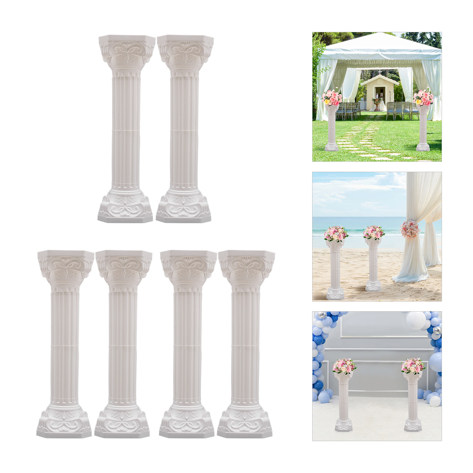 Classic Greek Roman Column Pedestal Corinthian Style Fluted Home Decor 34.65 in